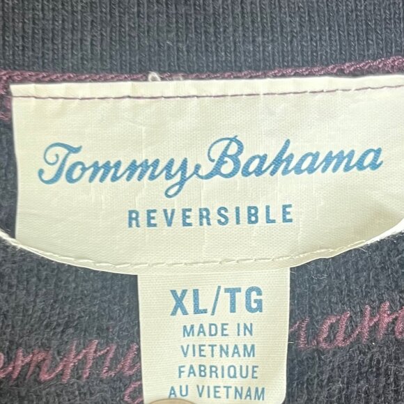 Tommy Bahama Flipshore Reversible Sweater Mens XL Burgundy Black Mock Pullover - Picture 8 of 10